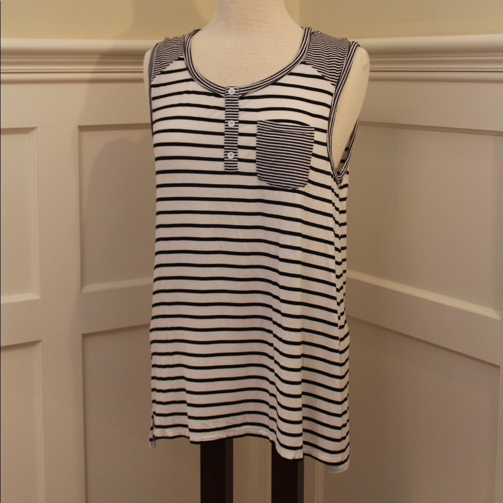 Black and White Stripe Tank